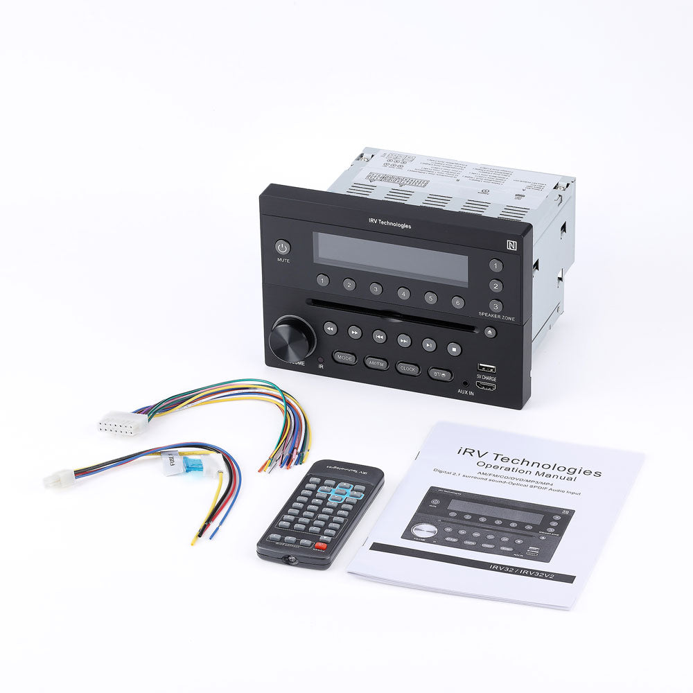 iRV32v2 3 Zones Wall Mount RV Radio Stereo w/ APP Control