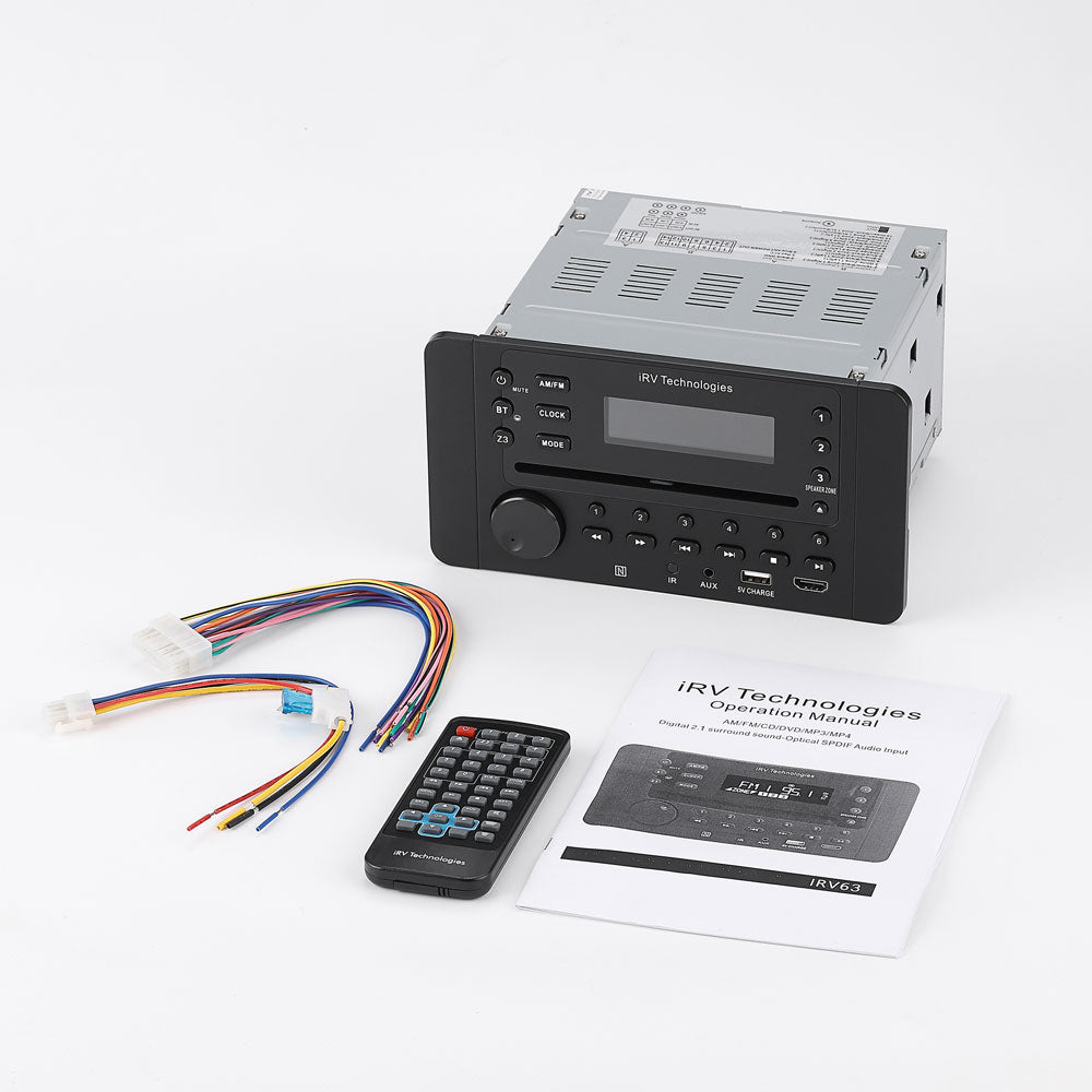 iRV63 Car Stereo with Bluetooth, Independent Zone 3 Wireless Car Audio Receiver