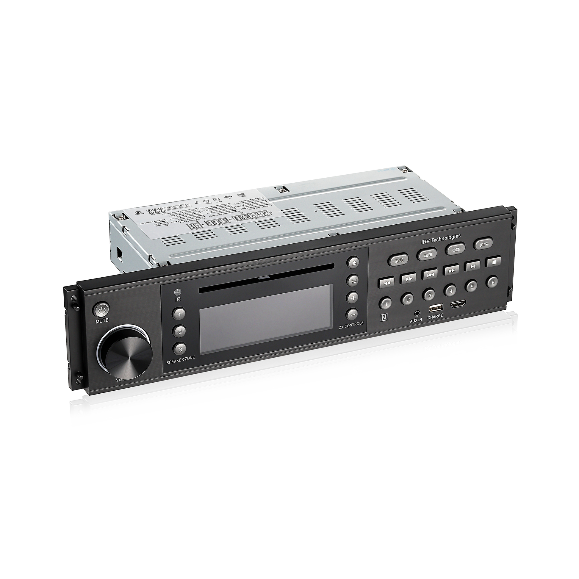 iRV68 Car Stereo with Bluetooth, 3 Zone Independent Wall Mount, w/APP Control USB charge both Android/Apple