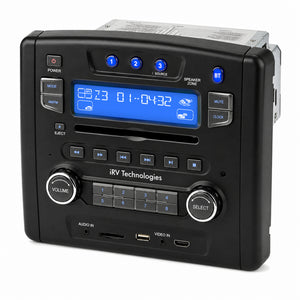 iRV34 RV Audio System, 3-Zone Wall Mount Radio DVD CD Player with Independent Zone 3