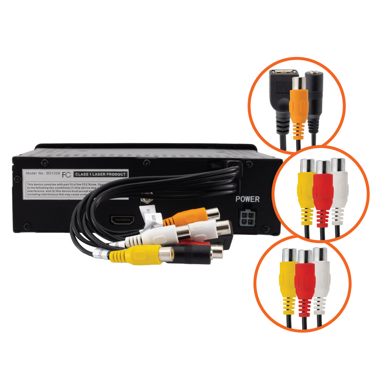 Autopro BD1208 In Dash One Din size Blu-Ray DVD Player without AM/FM radio, Black