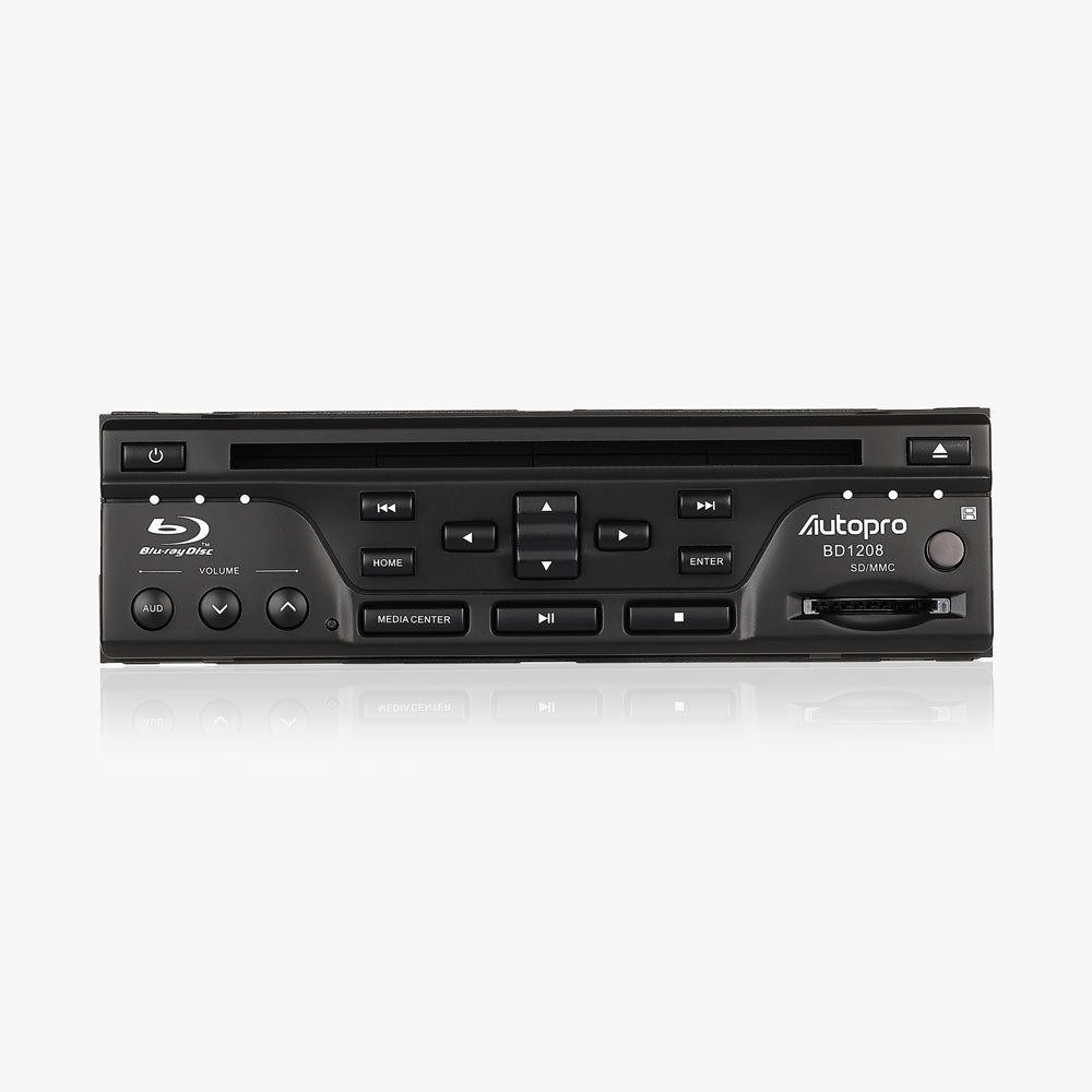 Autopro BD1208 In Dash One Din size Blu-Ray DVD Player without AM/FM radio, Black