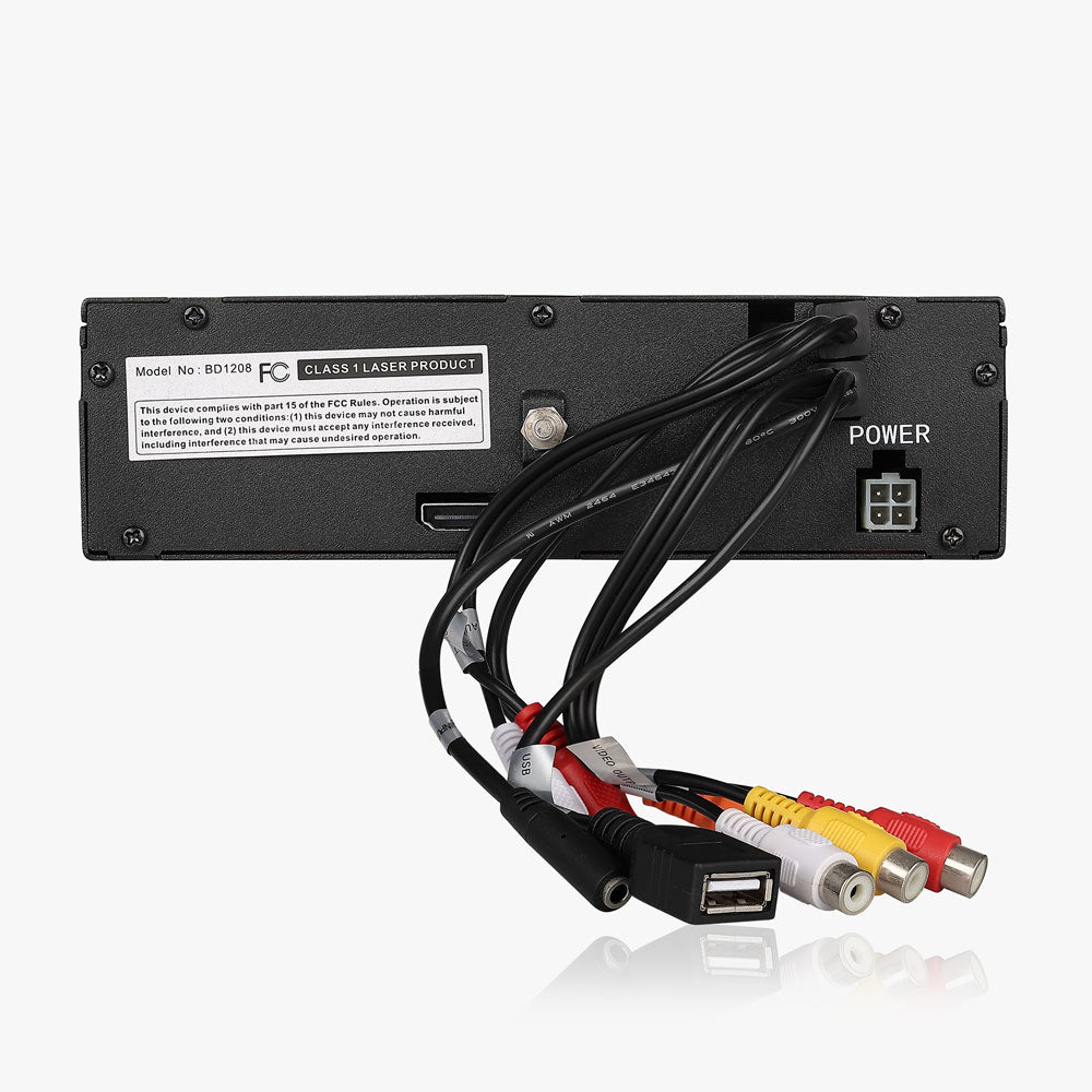 Autopro BD1208 In Dash One Din size Blu-Ray DVD Player without AM/FM radio, Black