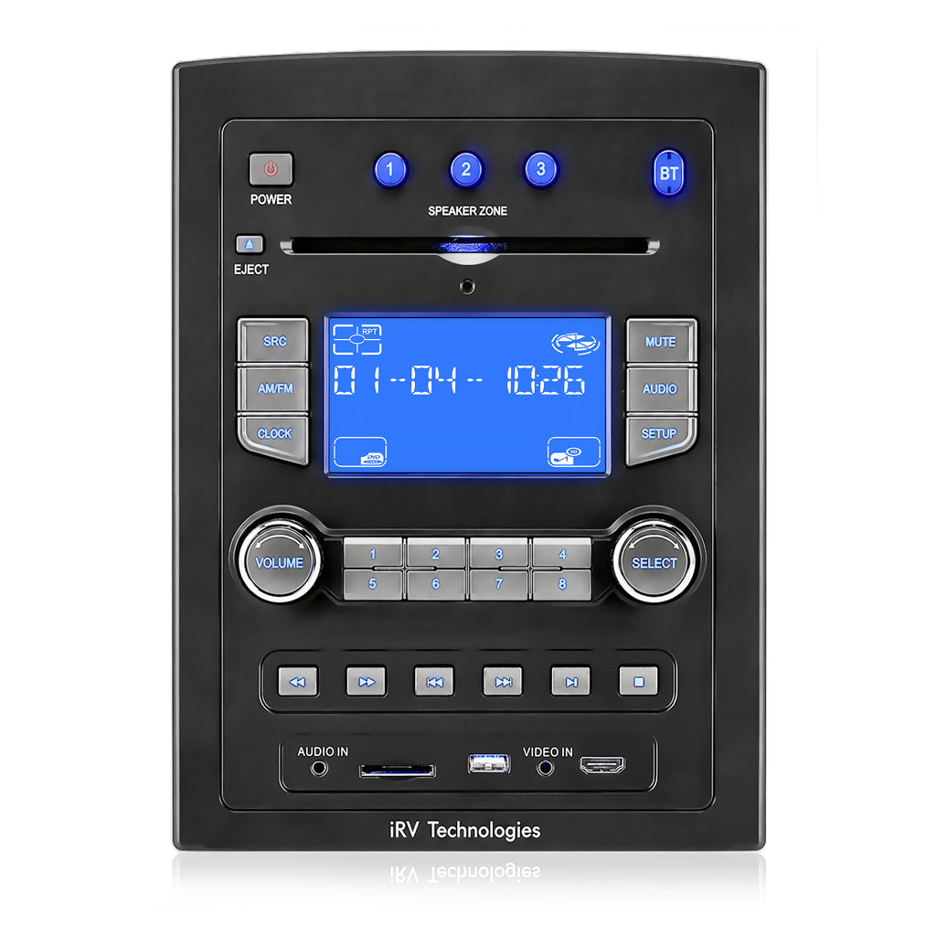 iRV66 RV Radio Stereo, 3-Zone, HDMI ARC, Bluetooth, DVD/CD Player & 5.1 Surround Sound