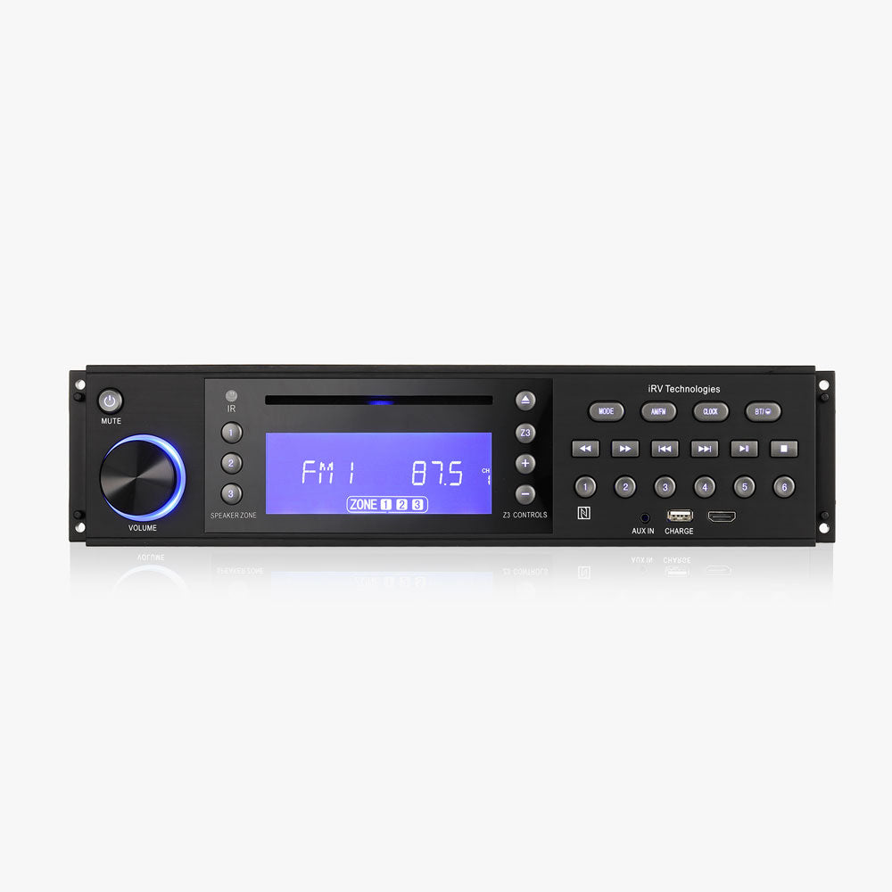 iRV68 Car Stereo with Bluetooth, 3 Zone Independent Wall Mount, w/APP Control USB charge both Android/Apple