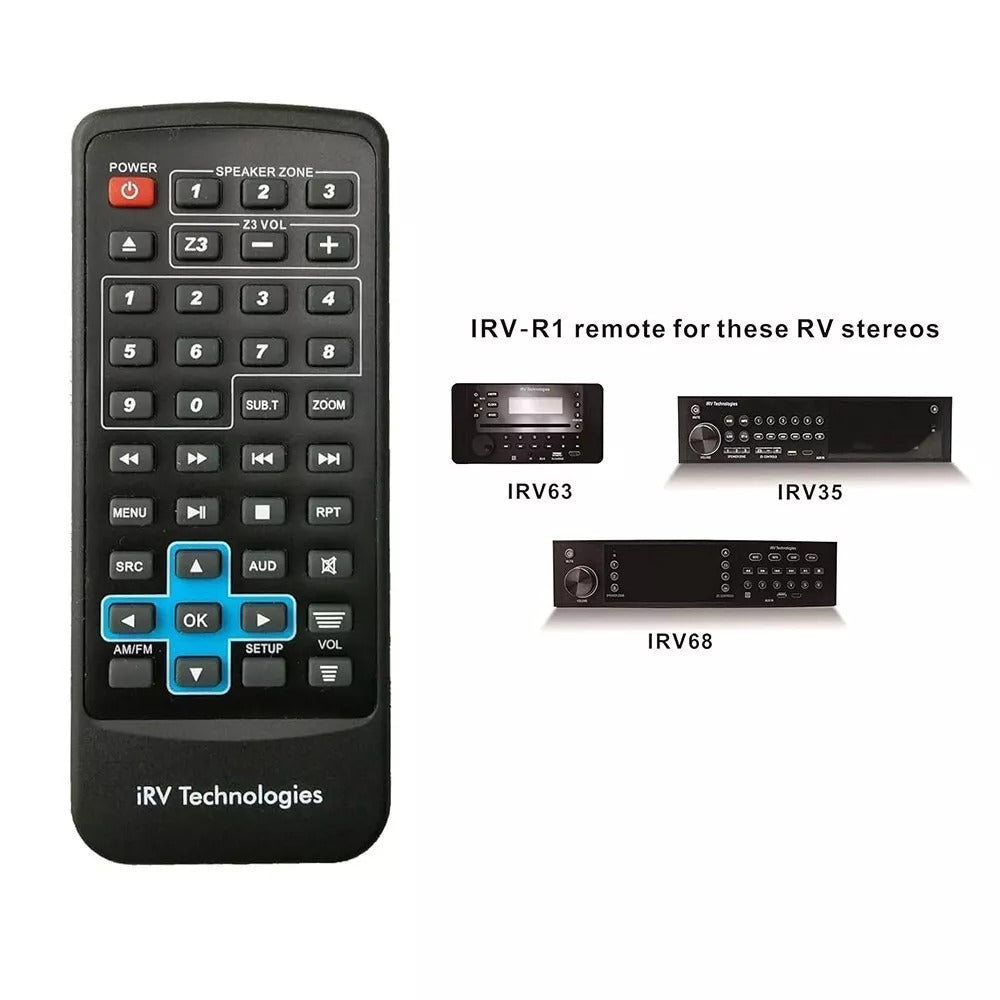 iRV-R1 Remote Control for IRV Stereo Receiver IRV63/IRV35/IRV68 Wall Mount Car Audio