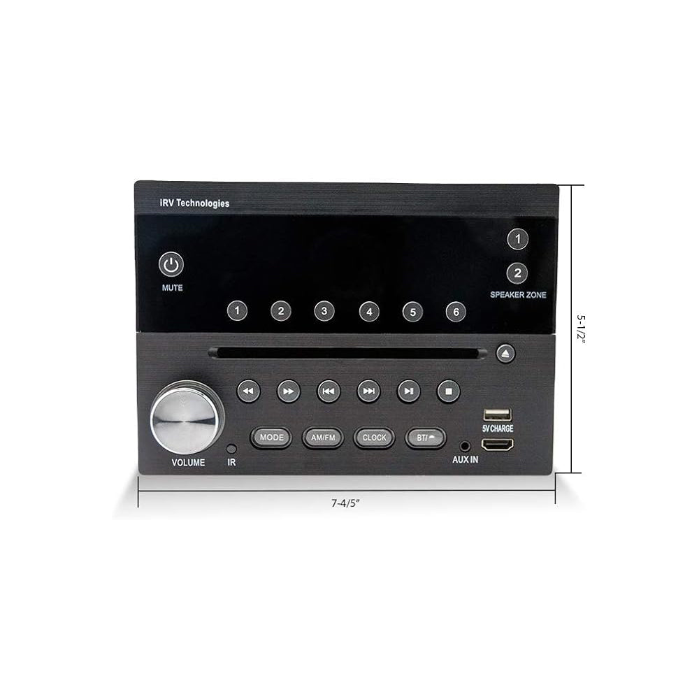 iRV31 AM/FM/CD/DVD Rv Radio Stereo 2 Zones Wallmount Receiver