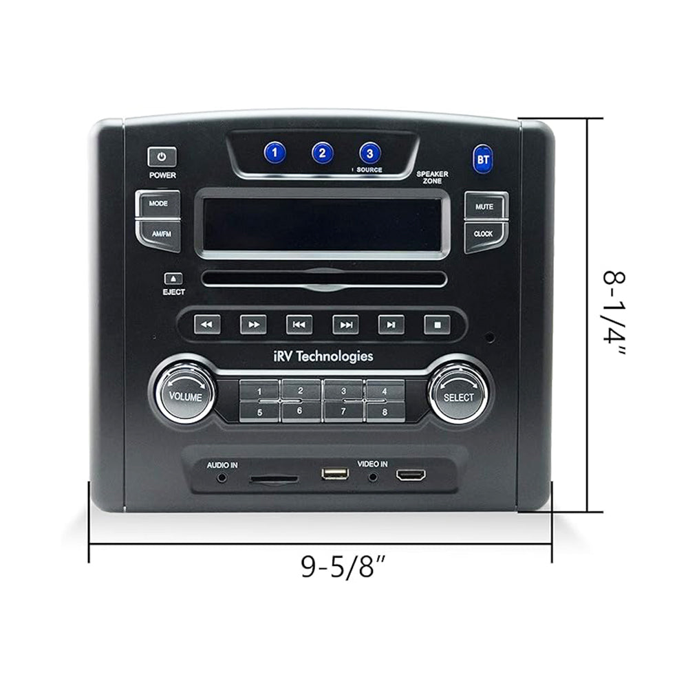 iRV34, 3 Zones Wall Mount RV Radio Stereo