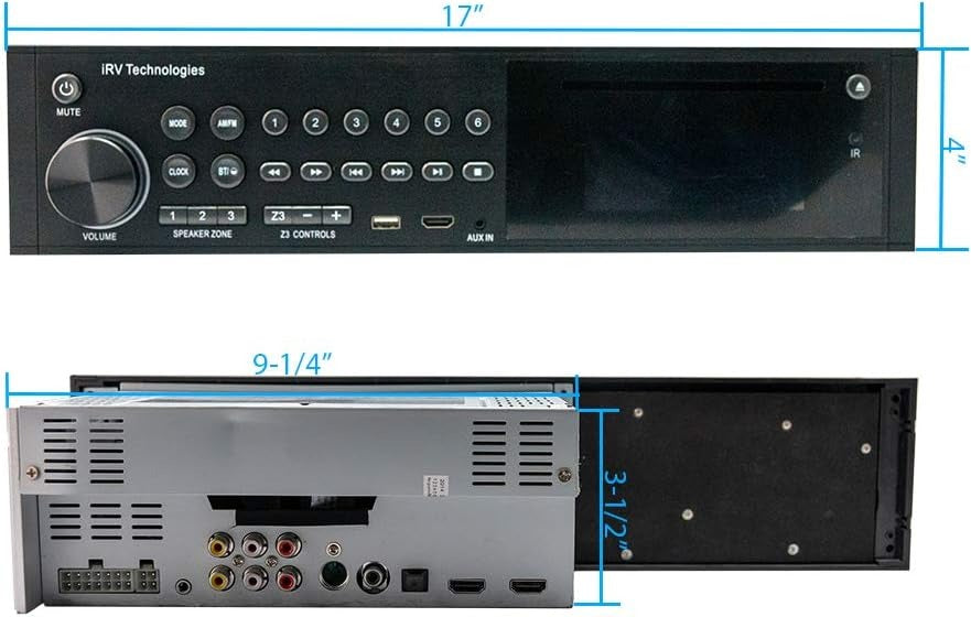 iRV35 Car Stereo with Bluetooth,  Independent Zone 3 RV Stereo